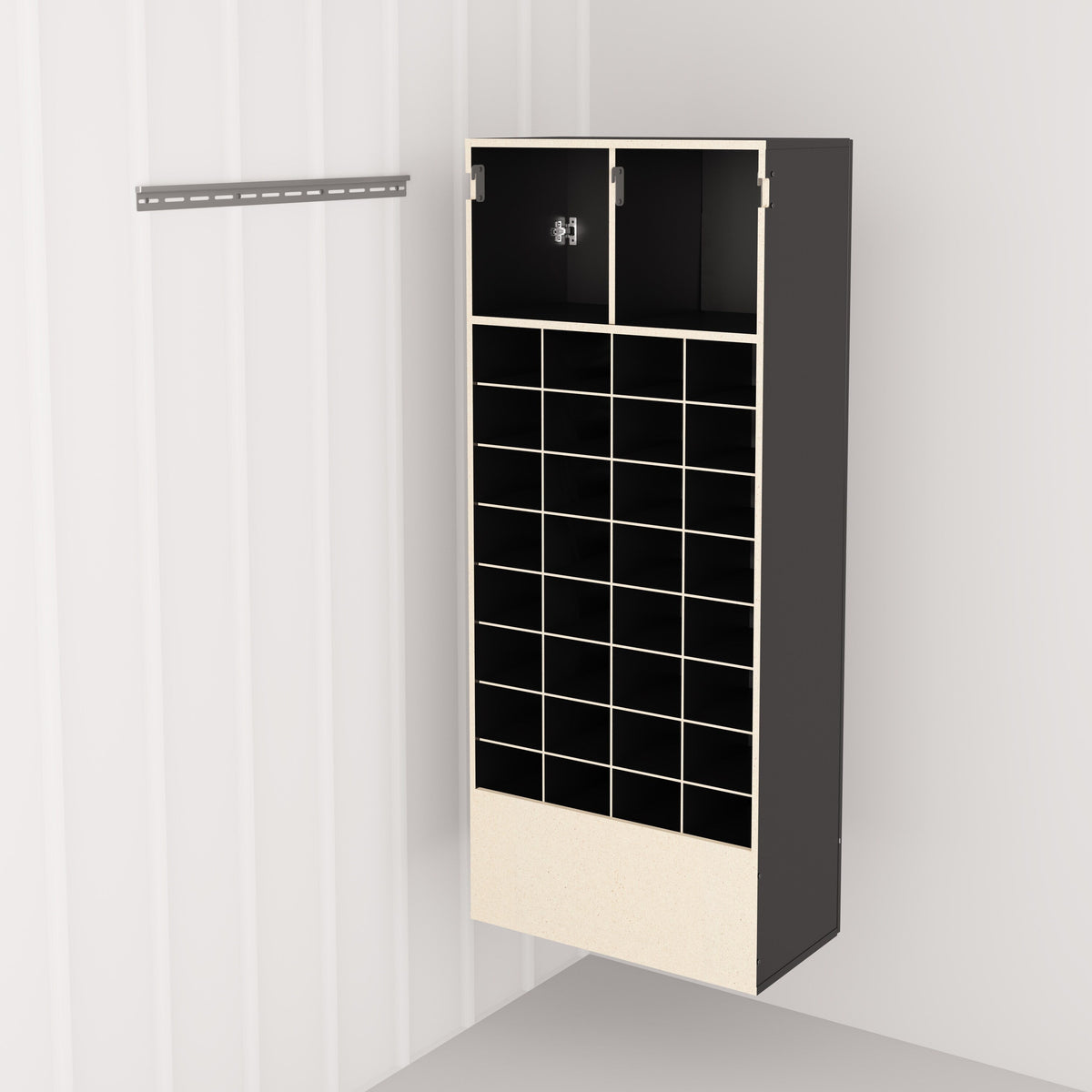 Prepac HangUps 30-in W x 72-in H Wood Composite Black Wall-mount Utility Storage Cabinet