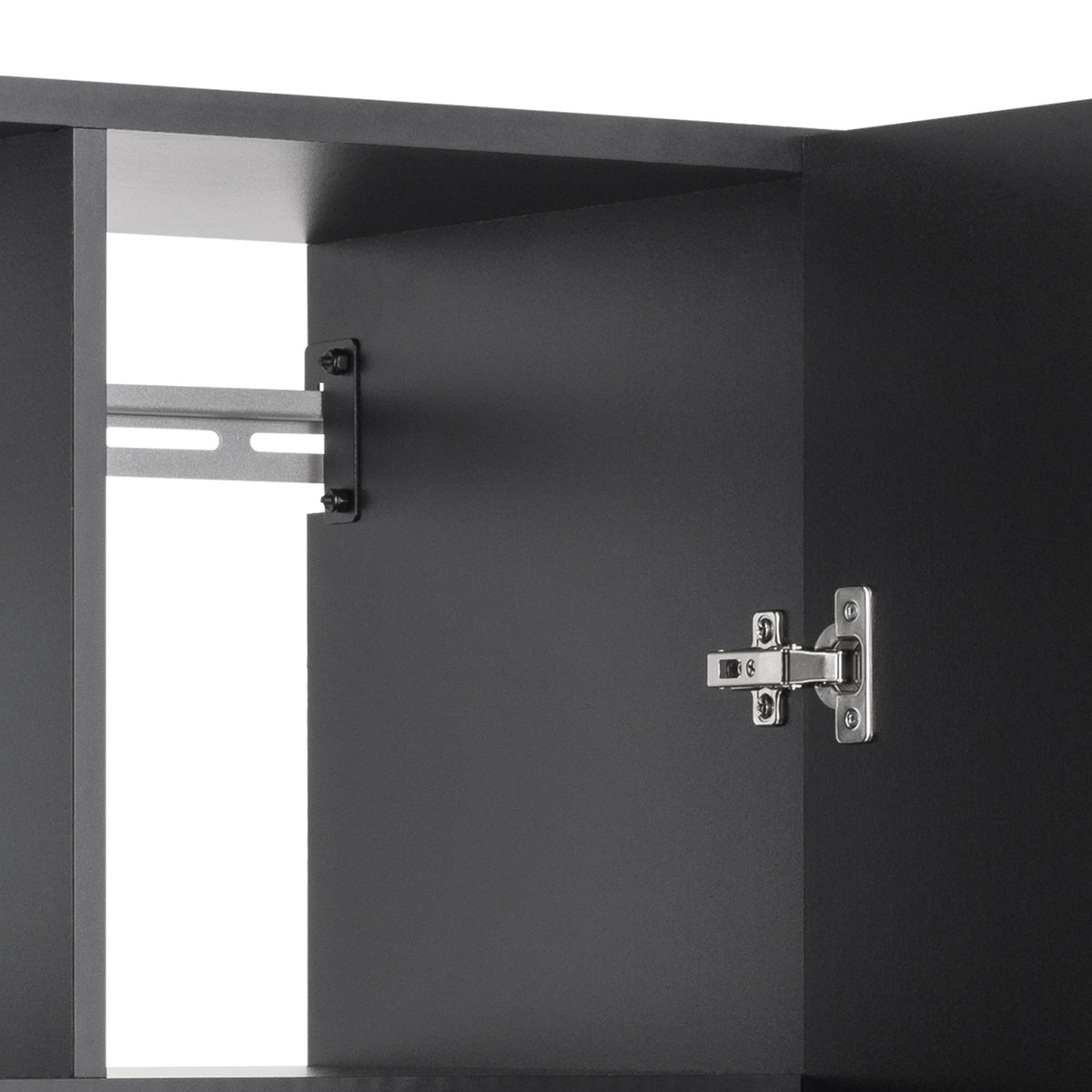 Prepac HangUps 30-in W x 72-in H Wood Composite Black Wall-mount Utility Storage Cabinet