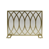 Buncombe Modern Black and Brushed Silver Single Panel Iron Fire Screen - Super Arbor