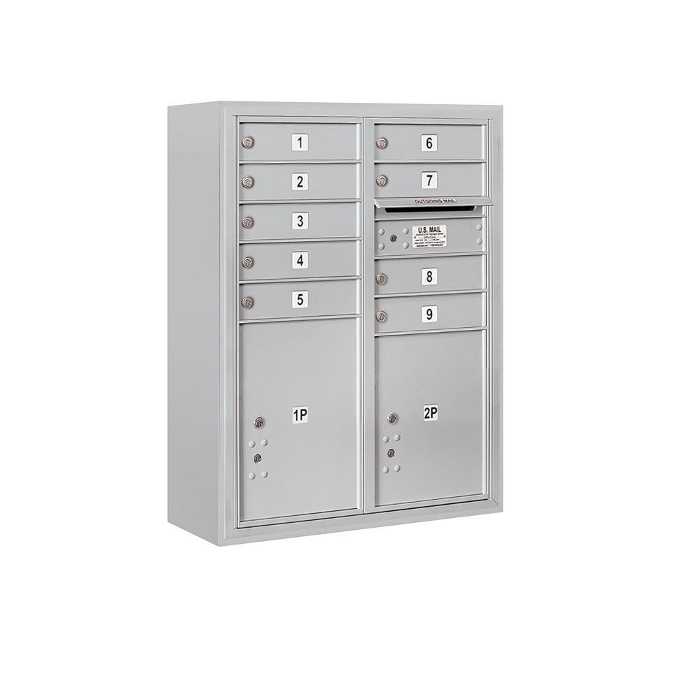 3800 Horizontal Series 9-Compartment with 2-Parcel Locker Surface Mount Mailbox - Super Arbor