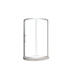 Maia 36 in. x 72.80 in. Semi-Frameless Sliding Corner Shower Door in Chrome with 36 in. x 36 in. Base in White - Super Arbor