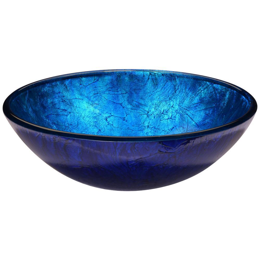Arc Series Vessel Sink in Frosted Blue - Super Arbor