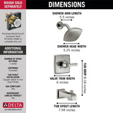 Delta Ashlyn Stainless 1-Handle Bathtub and Shower Faucet