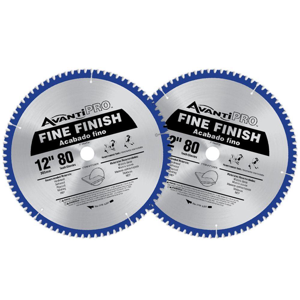 12 in. x 80-Teeth Fine Finish Saw Blade (2-Pack) - Super Arbor