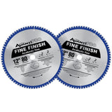 12 in. x 80-Teeth Fine Finish Saw Blade (2-Pack) - Super Arbor