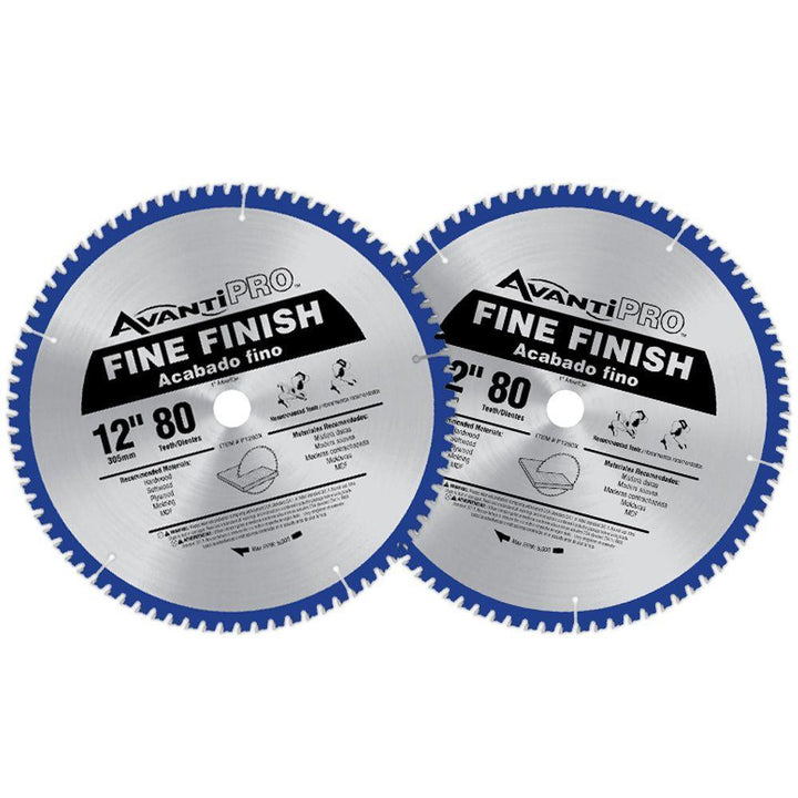 12 in. x 80-Teeth Fine Finish Saw Blade (2-Pack) - Super Arbor