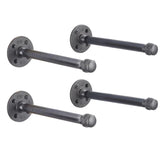 1/2 in. Black Pipe 12 in. L Wall Mounted Shelf Bracket Kit (4-Pack)