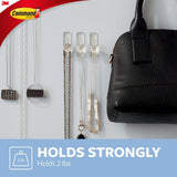 Medium Clear Crystal Hooks (2-Hooks) (3-Adhesive Strips) - Super Arbor