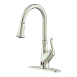 Brisbane Single-Handle Pull Down Sprayer Sensor Kitchen Faucet  Brushed Nickel - Super Arbor
