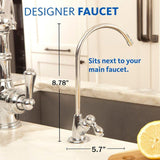 2-Stage Under Counter Water Filtration System with Brushed Nickel Finish Faucet