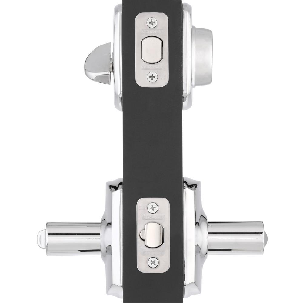 Greenwich Bright Chrome Single Cylinder Deadbolt with Broadway Entry Door Lever Combo Pack - Super Arbor