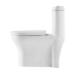 12 in. Rough-In 1-piece 1.1/ 1.6 GPF Dual Flush Round Siphonic Jet Toilet in White, Seat Included - Super Arbor