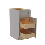 Home Decorators Collection Washington Veiled Gray Plywood Shaker Assembled Base Kitchen Cabinet FH 2 ROT Sft Cls R 15 in W x 24 in D x 34.5 in H