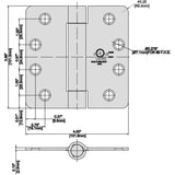 4 in. Satin Chrome 1/4 in. Radius Adjustable Spring Door Hinge
