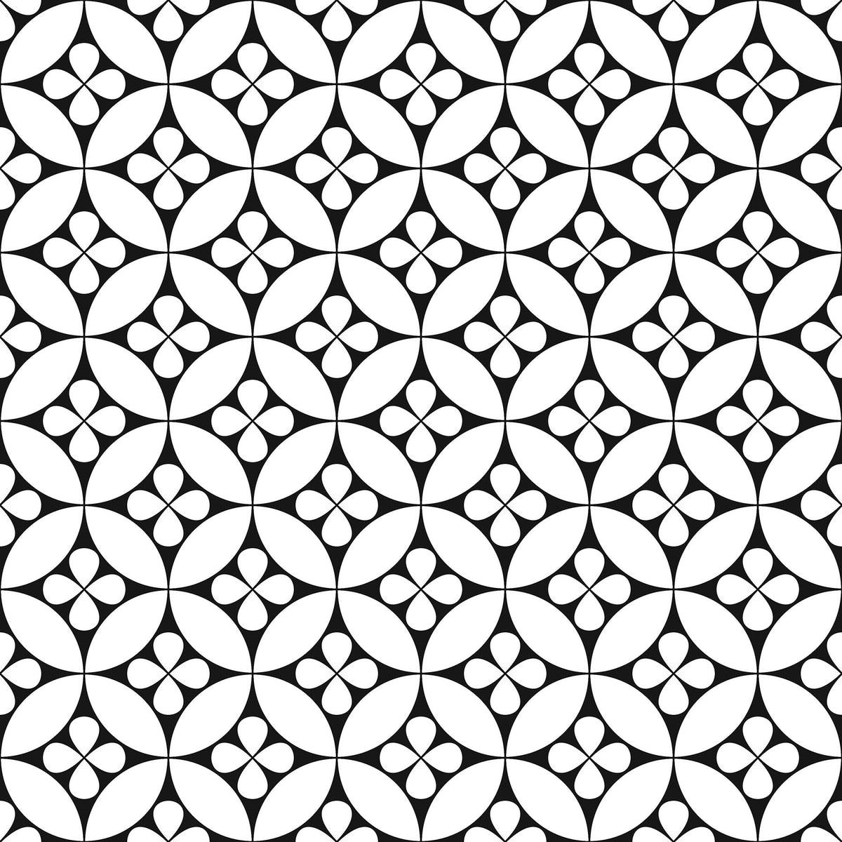 FloorPops Fleur Black & White 12-in x 12-in Peel and Stick Vinyl Floor Tiles, Water-Resistant, 20-sq ft Coverage