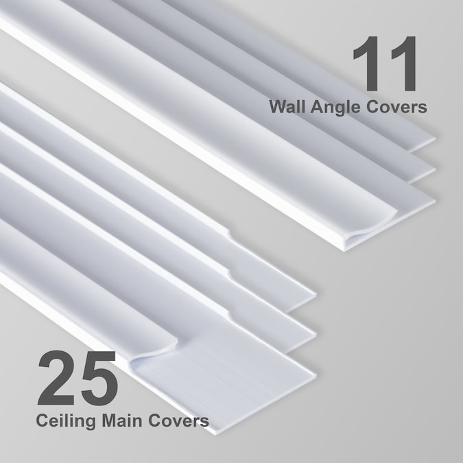 Ceilume EZ-ON Grid Covers 36-pack 24-in 53-sq ft PVC White Cover Kit