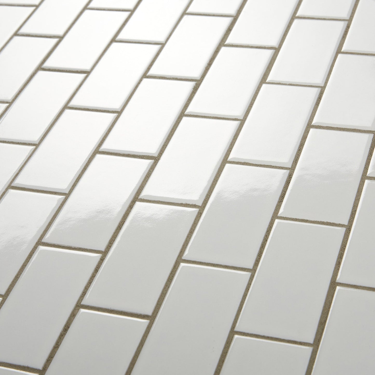 Satori Hudson Brilliant White 12-in x 12-in Glossy Porcelain Subway Mosaic Wall Tile (0.74-sq. ft/ Piece)