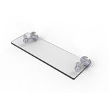 Sag Harbor Collection 16 in. Glass Vanity Shelf with Beveled Edges in Satin Nickel - Super Arbor