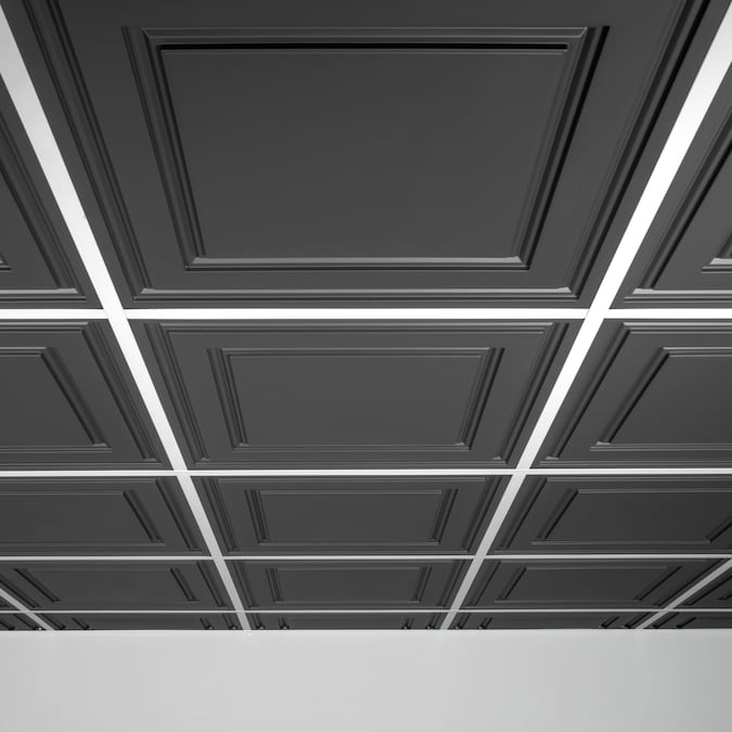 Ceilume EZ-On Grid Cover Kit- Onyx 36-pack 24-in 53-sq ft PVC Black Cover Kit