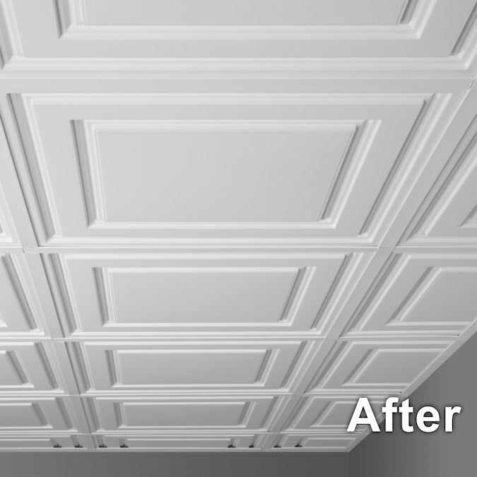 Ceilume EZ-ON Grid Covers 36-pack 24-in 53-sq ft PVC White Cover Kit
