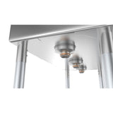 45 in. Freestanding Stainless Steel 2-Hole Triple Bowl Commercial Kitchen Sink