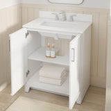 Style Selections Madix 30-in White Undermount Single Sink Bathroom Vanity with White Engineered Stone Top