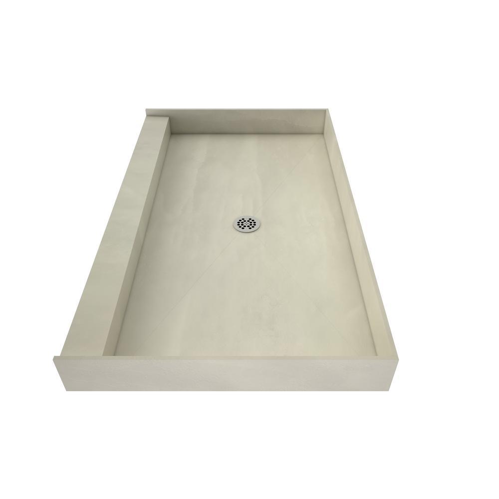 Redi Base 42 in. x 60 in. Single Threshold Shower Base with Center Drain and Polished Chrome Drain Plate - Super Arbor