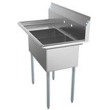 45 in. Freestanding Stainless Steel 2-Hole Triple Bowl Commercial Kitchen Sink