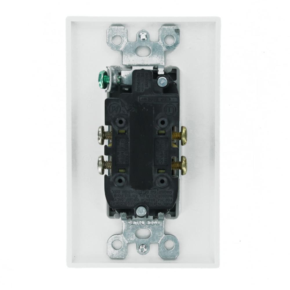 15 Amp J-Box Kit Duplex Outlet, White/Gray - Super Arbor