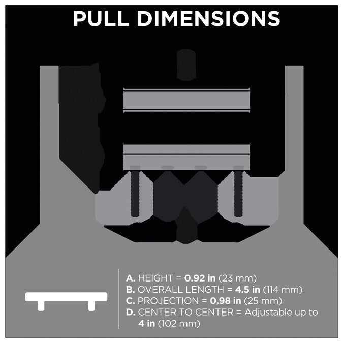 Brainerd Classic Contour Adjusta-Pull (51 Mm To 224 mm) Center to Center Adjustable Rectangular Handle Drawer Pull
