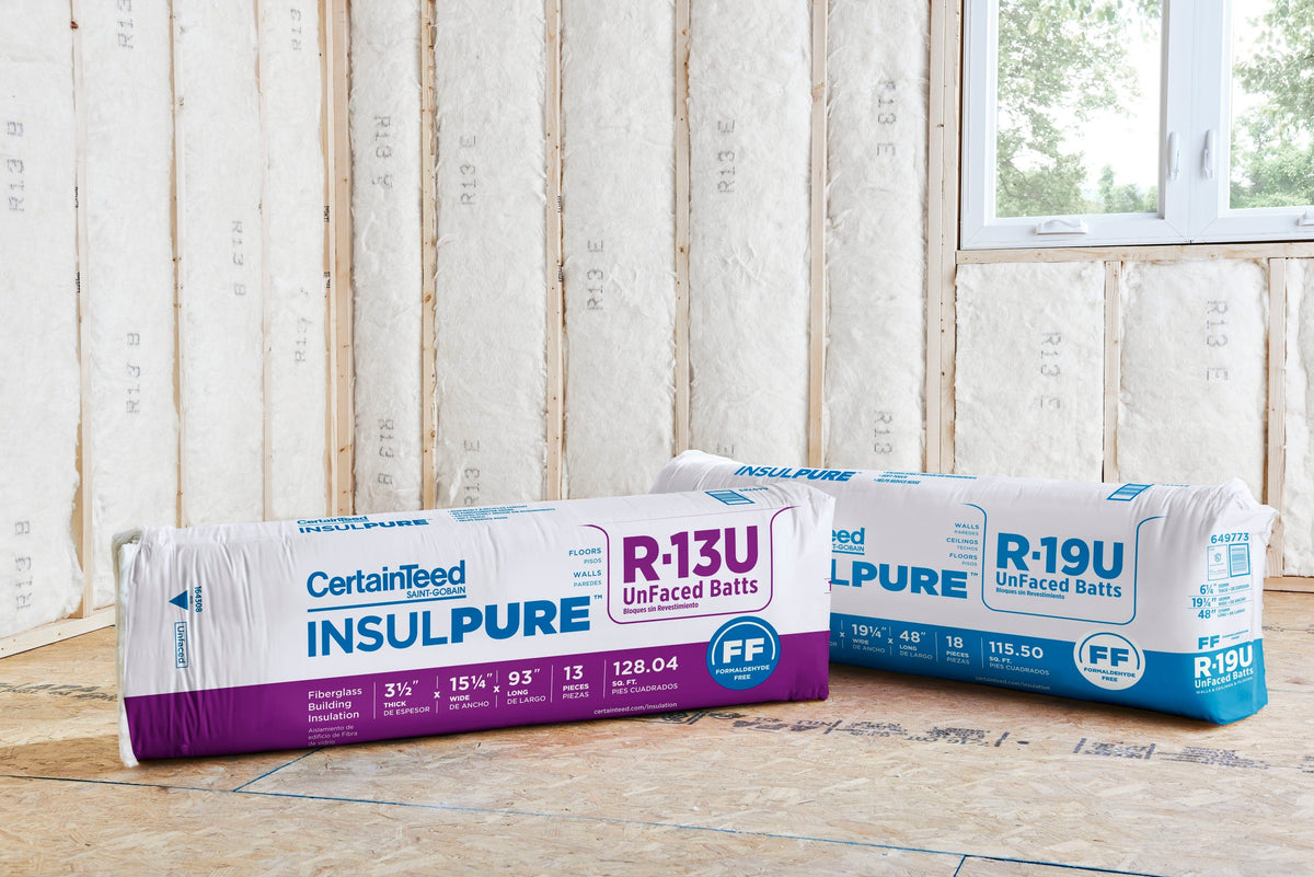 CertainTeed InsulPure R-13 Unfaced Fiberglass Batt Insulation (15.25-in W x 93-in L) 128.04-sq ft