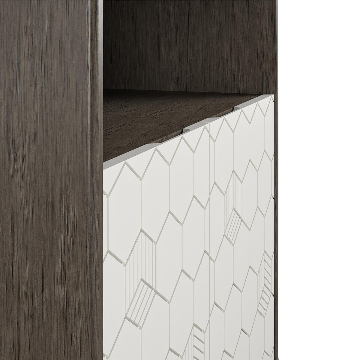Ameriwood Home Olivia Contemporary/Modern Gray Metal Curio Cabinet