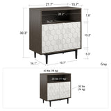 Ameriwood Home Olivia Contemporary/Modern Gray Metal Curio Cabinet