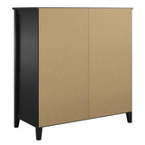 Ameriwood Home Tuxedo Contemporary/Modern Black Curio Cabinet with Wine Storage