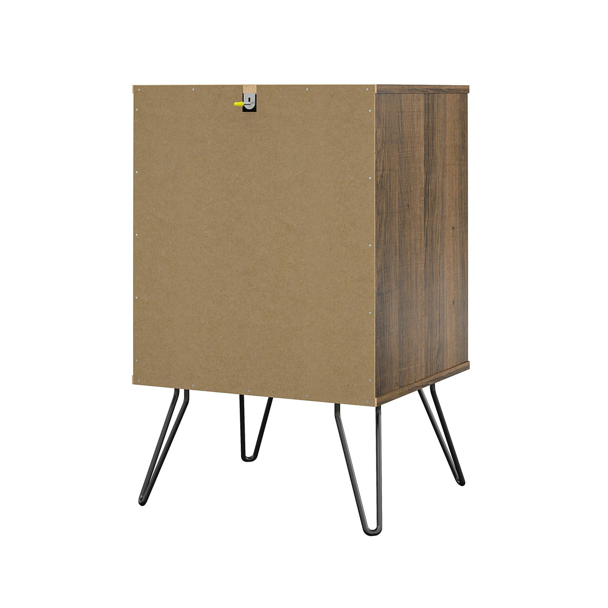 Ameriwood Home Concord Contemporary/Modern Homestead Oak Metal Curio Cabinet with Wine Storage