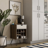 Ameriwood Home Concord Contemporary/Modern Homestead Oak Metal Curio Cabinet with Wine Storage