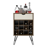 Ameriwood Home Concord Contemporary/Modern Homestead Oak Metal Curio Cabinet with Wine Storage