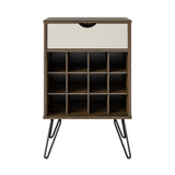 Ameriwood Home Concord Contemporary/Modern Homestead Oak Metal Curio Cabinet with Wine Storage