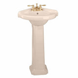 RENOVATORS SUPPLY MANUFACTURING Portsmouth 22 in. Corner Pedestal Bathroom Sink in Biscuit Vessel with Overflow