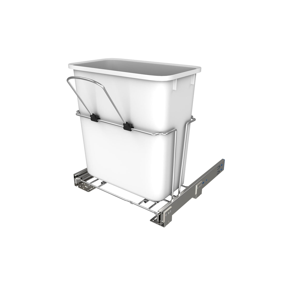Rev-A-Shelf 20-Quart Soft-Close Pull-Out Trash Can, White Polymer Bin, Bottom-Mount RV-8PSC-11-5