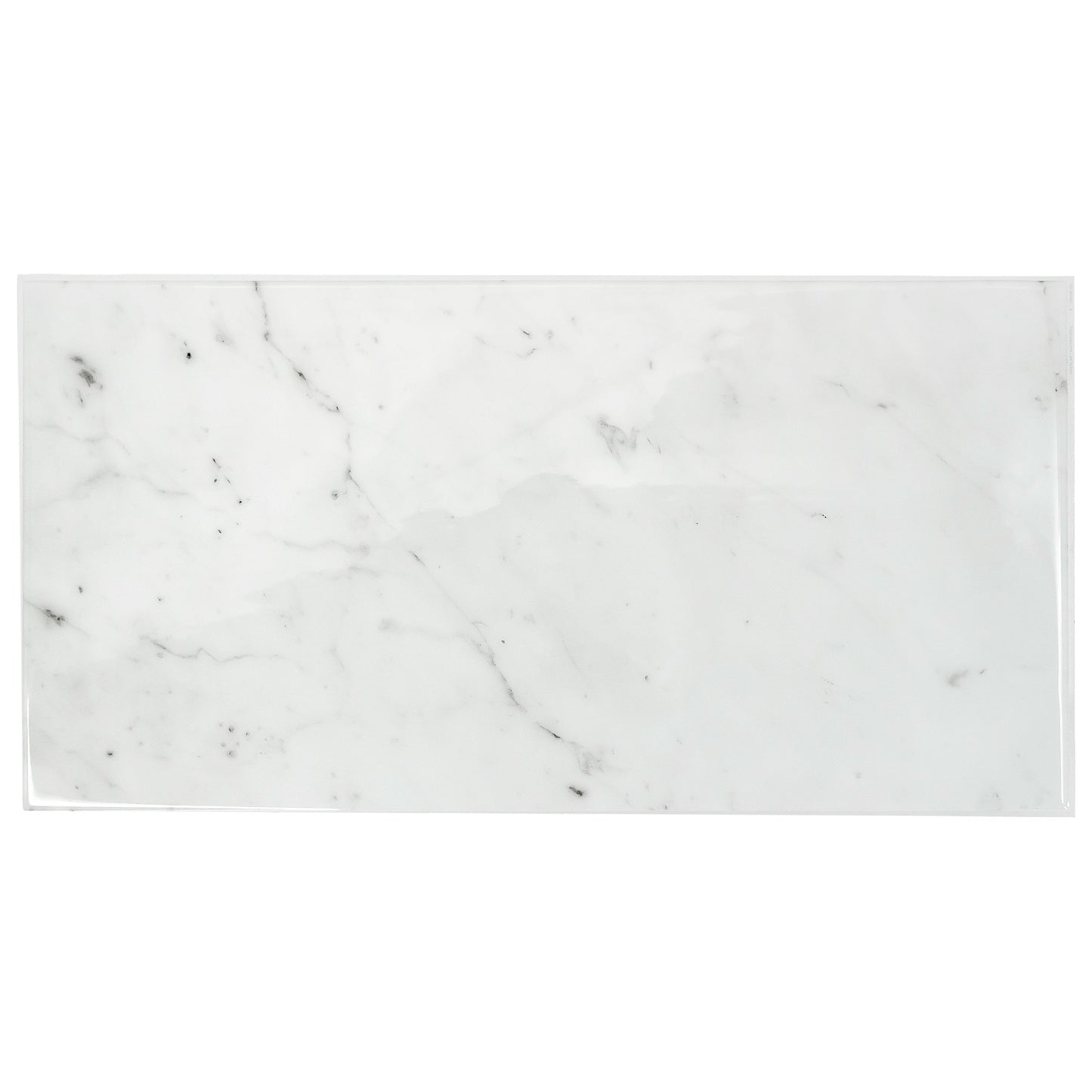Smart Tiles Blok Carrera Gray Marble 23-in x 11-in Glossy Resin Marble look Peel and stick Wall Tile product image