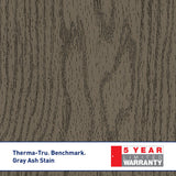 Therma-Tru Benchmark Reed 36-in x 80-in Fiberglass 3/4 Lite Left-Hand Inswing Gray Ash Stained Prehung Single Front Door