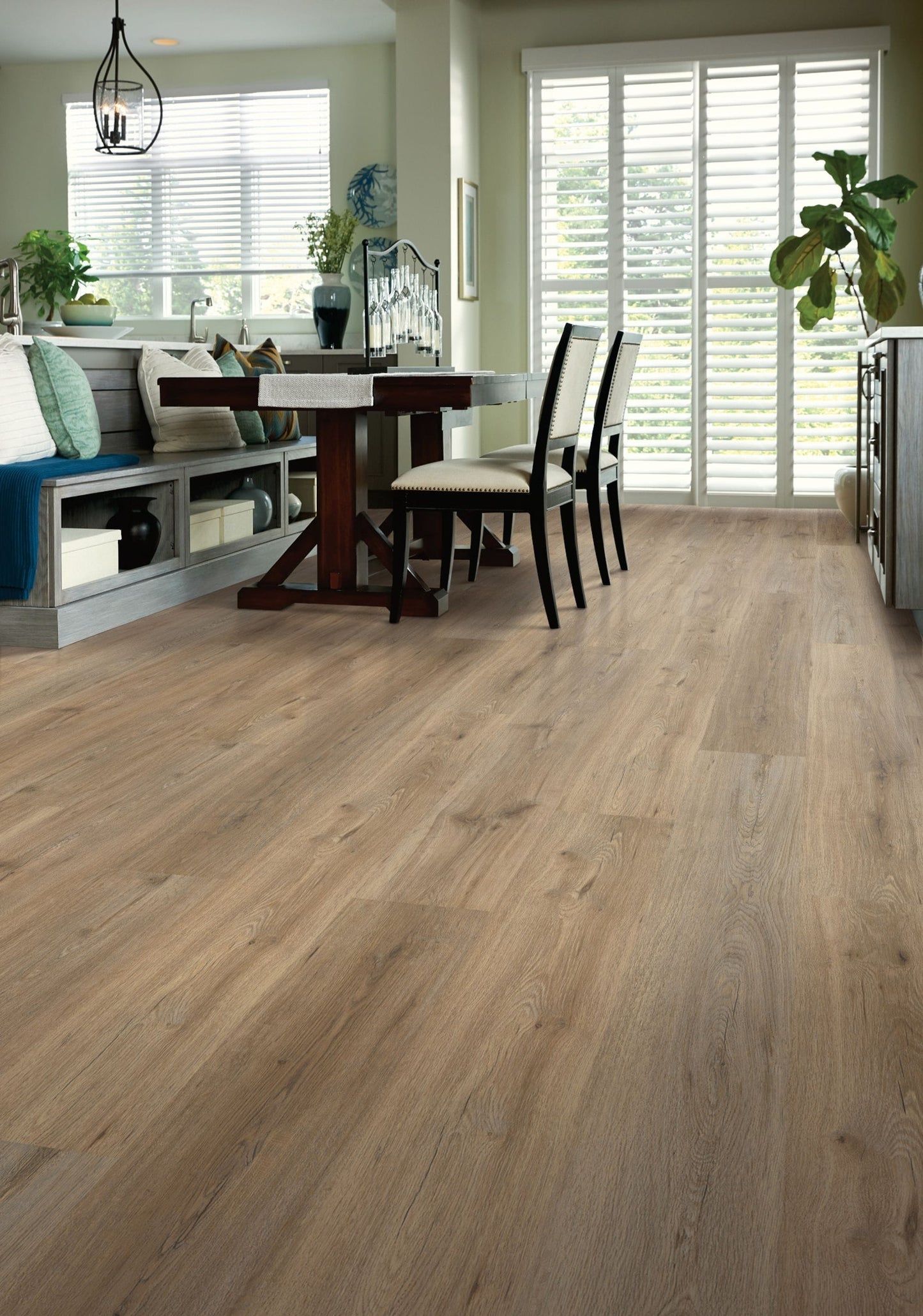 Shaw Floors Shaw Newcastle Palatial Brown 12-mil x 7-in W x 48-in L Waterproof Interlocking Luxury Vinyl Plank Flooring (18.67-sq ft/ Carton)