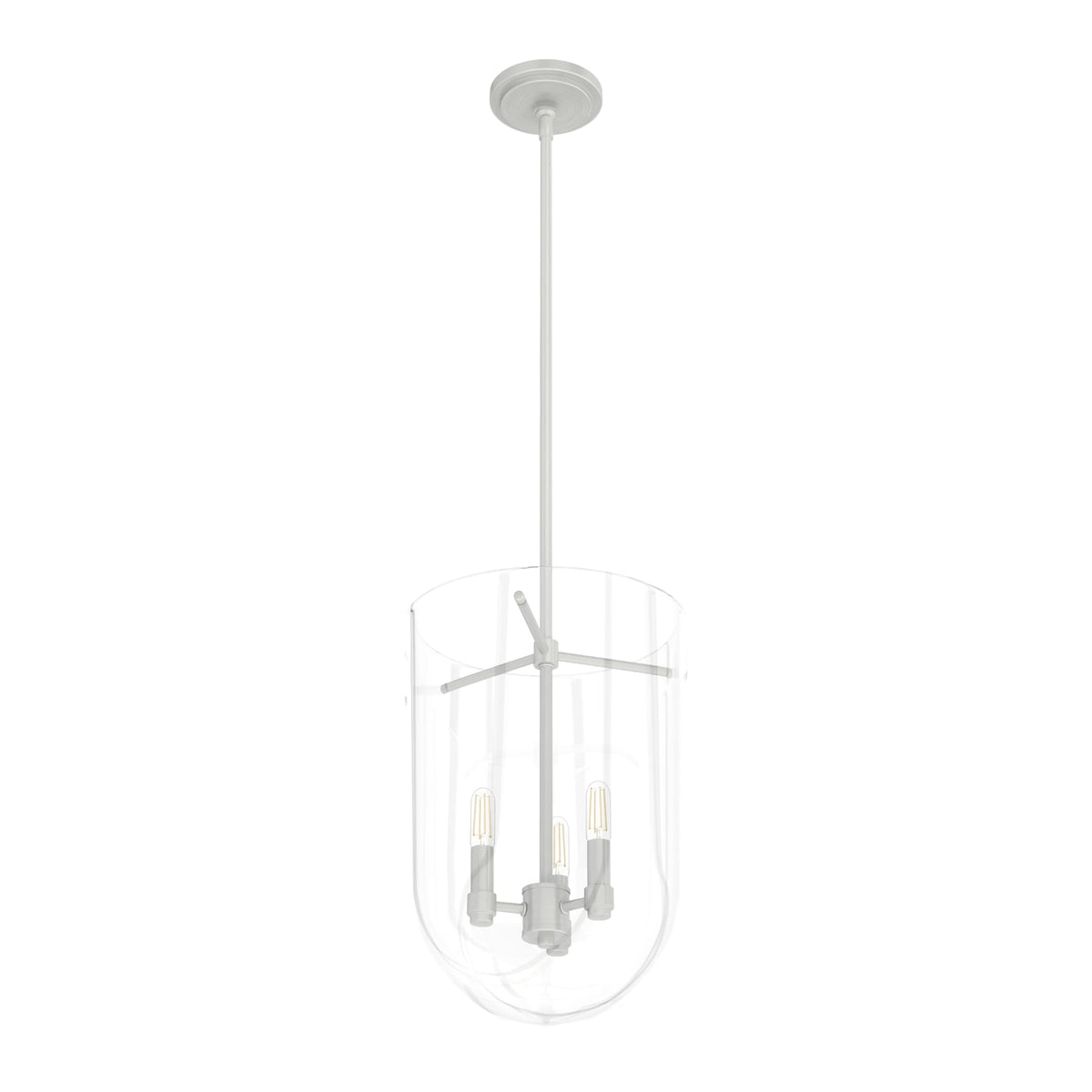 Hunter Sacha 3-Light Brushed Nickel Modern/Contemporary Clear Glass Urn LED Medium Hanging Pendant Light