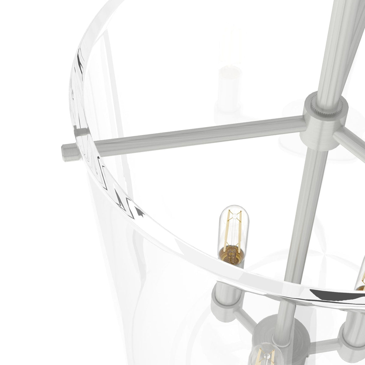 Hunter Sacha 3-Light Brushed Nickel Modern/Contemporary Clear Glass Urn LED Medium Hanging Pendant Light