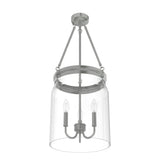 Hunter Devon Park 3-Light Brushed Nickel Transitional Clear Glass Urn LED Medium Hanging Pendant Light