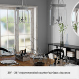 Hunter Devon Park 3-Light Brushed Nickel Transitional Clear Glass Urn LED Medium Hanging Pendant Light