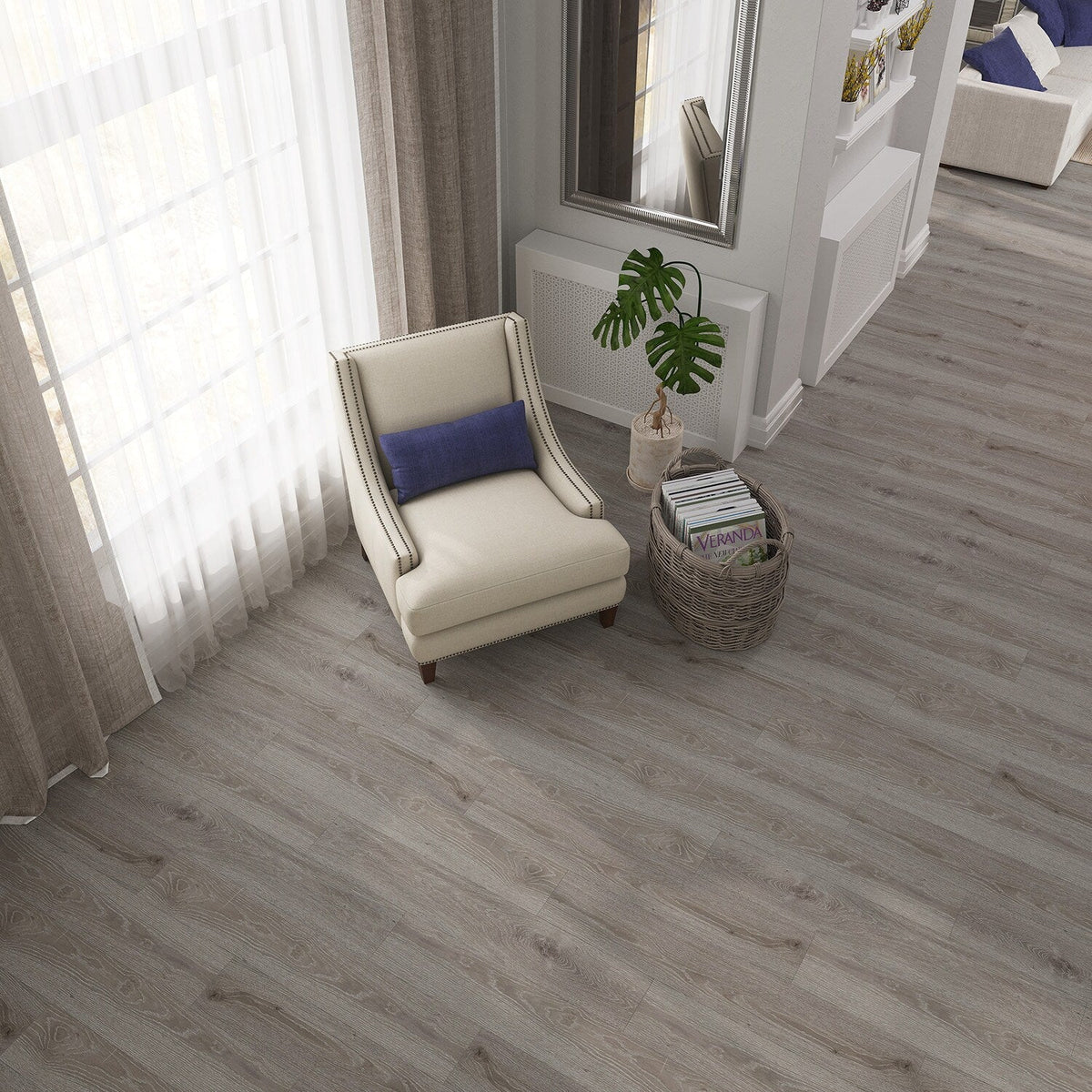 Lucida USA (Sample) PresCore Cliffside Gray Wood Look 12-mil Water Resistant Glue Down Vinyl Tile