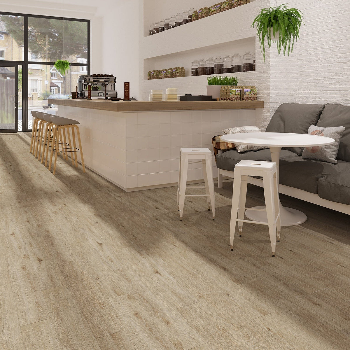 Lucida USA PresCore Straw Brown 12-mil x 6-in W x 36-in L Waterproof Glue Down Luxury Vinyl Plank Flooring (54-sq ft/ Carton)