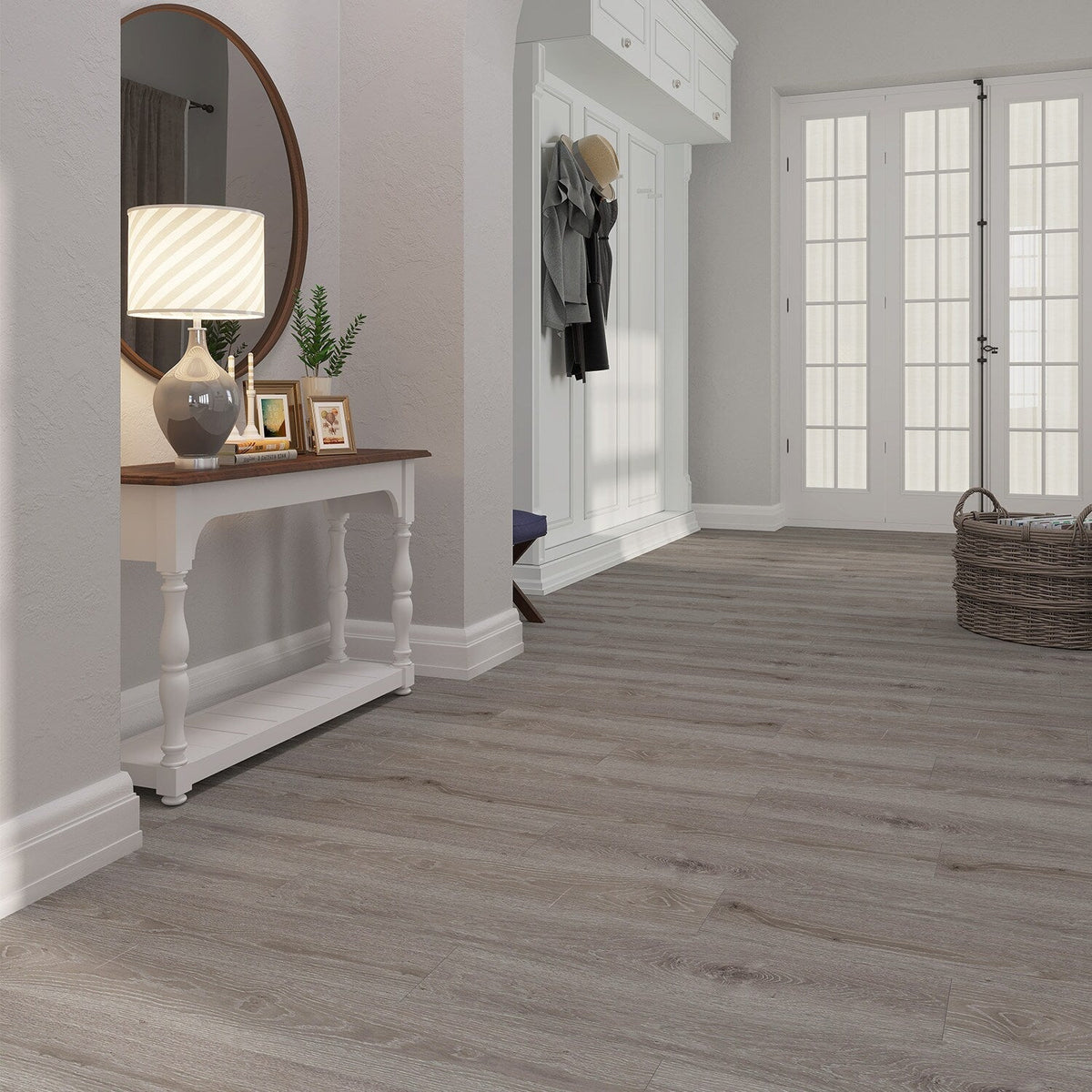 Lucida USA (Sample) PresCore Cliffside Gray Wood Look 12-mil Water Resistant Glue Down Vinyl Tile